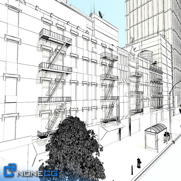 new york city block 3d max - New York City Set 3-1 Block by NONECG